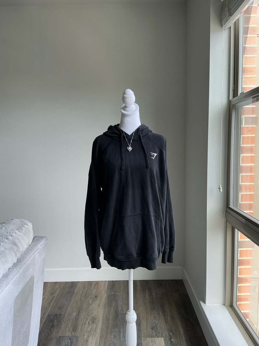 Gymshark Training Oversized Fleece Hoodie Black Women's Large L Pump Cover